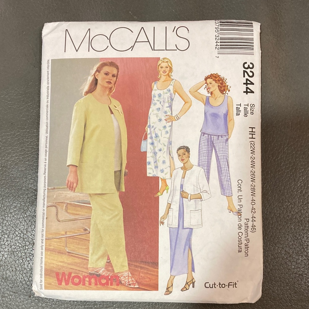 McCall's Women's Sewing Pattern - Yellow, Blue, White